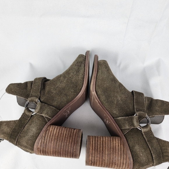 Crown Vintage Mason Moss Leather Open Toe Bootie SIZE 7.5 - Picture 5 of 9